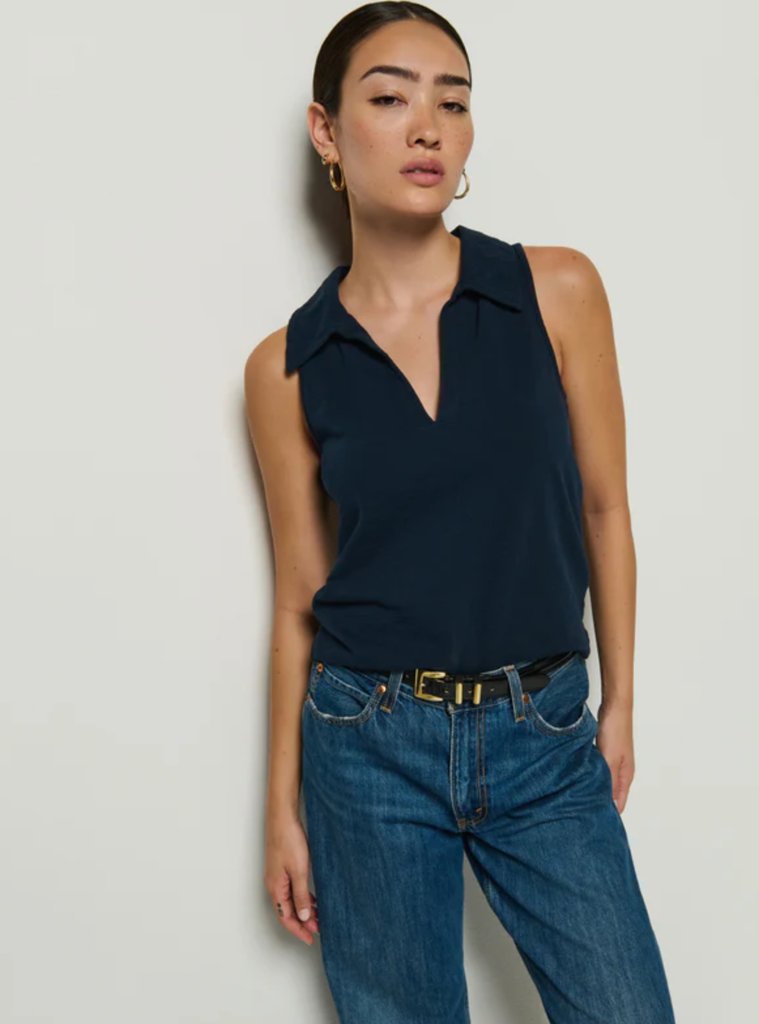 NATION LTD ROBERTA COLLARED TANK - NIGHT SKY