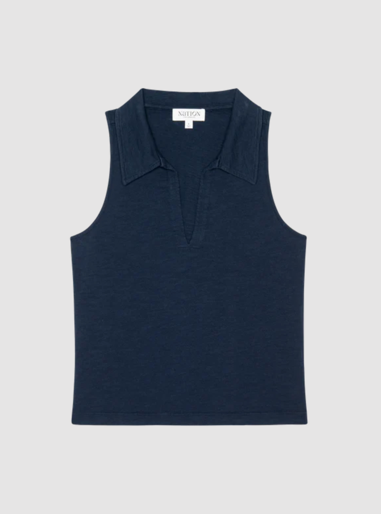 NATION LTD ROBERTA COLLARED TANK - NIGHT SKY