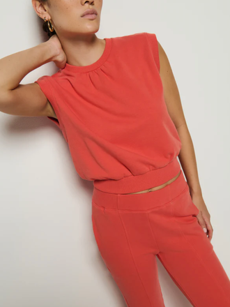 NATION LTD BILLIE TANK SWEATSHIRT - CORAL KISS