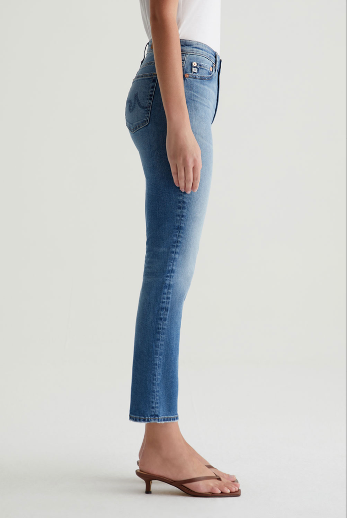 AG JEANS MARI CROP MID RISE SLIM STRAIGHT JEAN