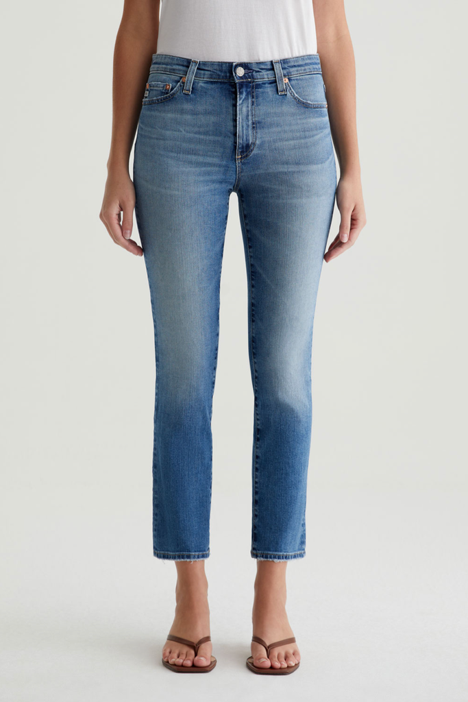 AG JEANS MARI CROP MID RISE SLIM STRAIGHT JEAN