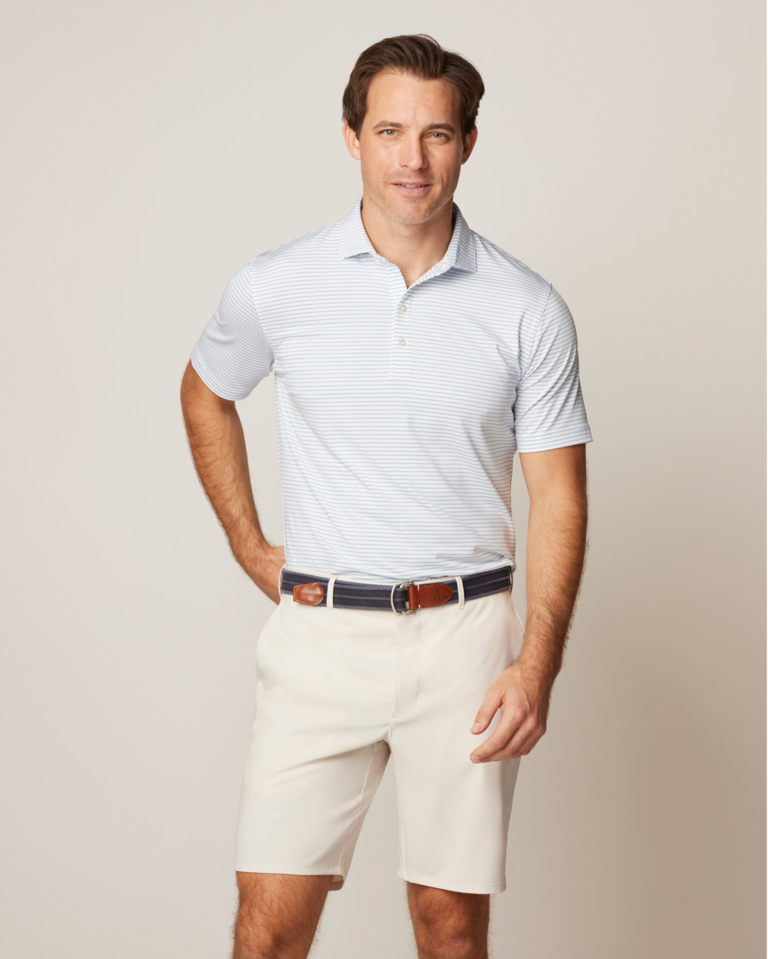JOHNNIE-O MICHAEL STRIPE PERFOMANCE JERSEY POLO