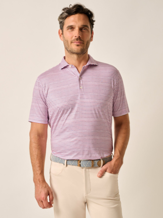 JOHNNIE-O WARWICK STRIPED FEATHERWEIGHT PERFORMANCE POLO
