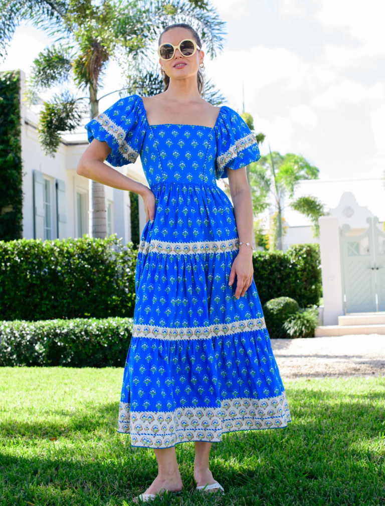 ELIZABETH JAMES ALLIE DRESS IN TULIP BLUE