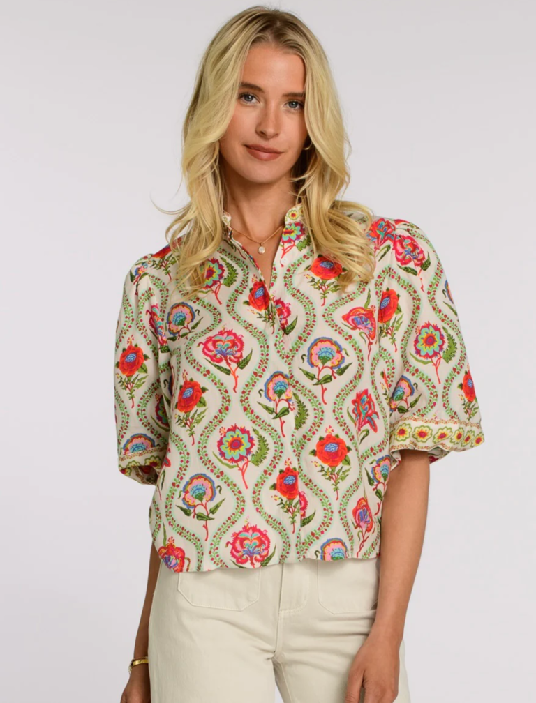 ELIZABETH JAMES EDIE TOP IN TEARDROP FLORAL