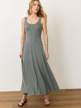 MARINE LAYER LEXI RIB SUN-IN SCOOP NECK DRESS