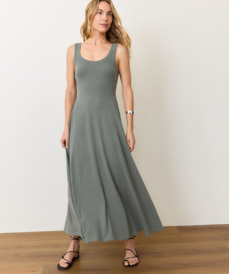 MARINE LAYER LEXI RIB SUN-IN SCOOP NECK DRESS