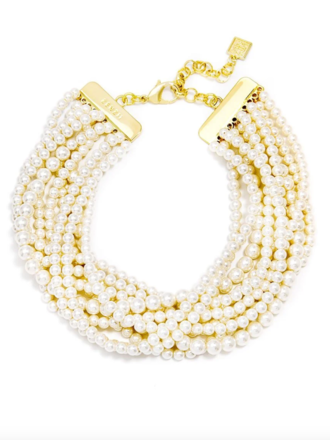 VIOROO 10 Strand Small Pearl Collar Necklace