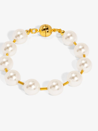 VIOROO Pearl Beaded Bracelet with Tube Spacers