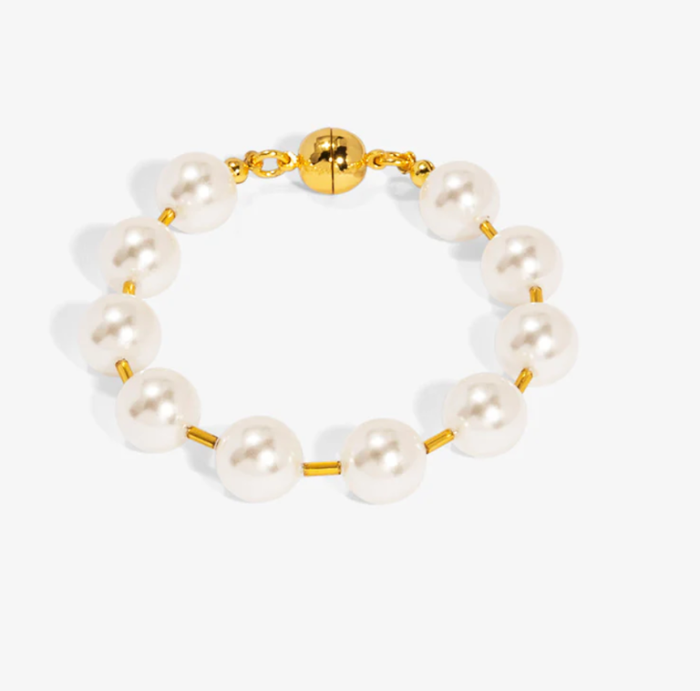 VIOROO Pearl Beaded Bracelet with Tube Spacers