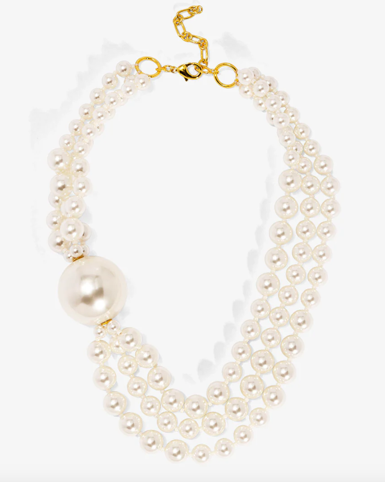 VIOROO Collar Necklace with Oversized Pearl