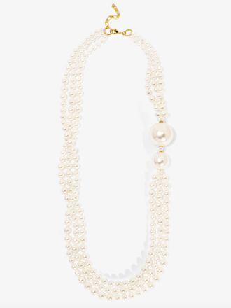 VIOROO Long Necklace with Oversized Pearls