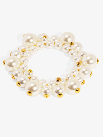 VIOROO Chunky Pearl Cluster Stretch Bracelet
