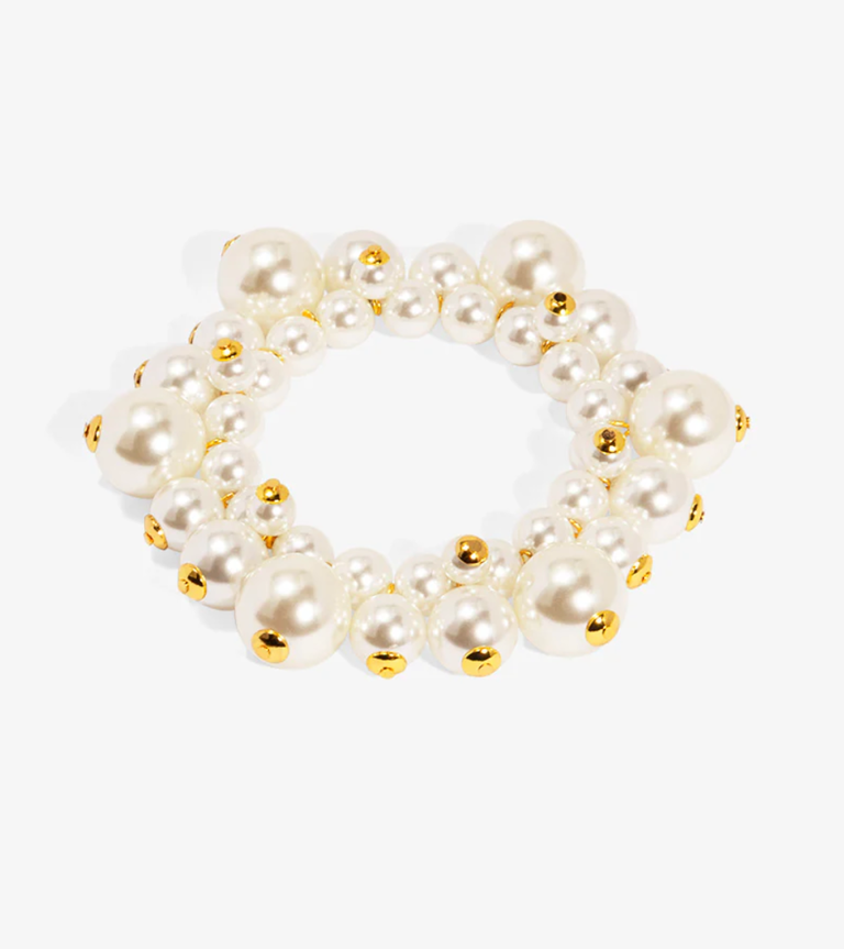 VIOROO Chunky Pearl Cluster Stretch Bracelet