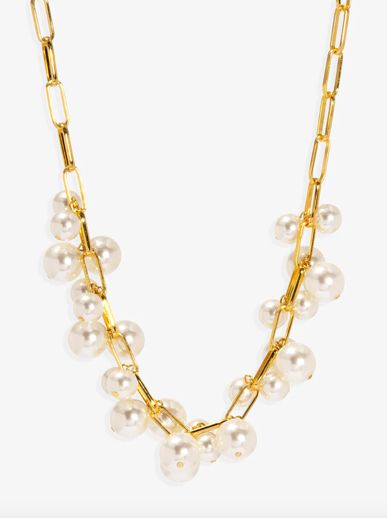 VIOROO Pearl and Chain Collar Necklace