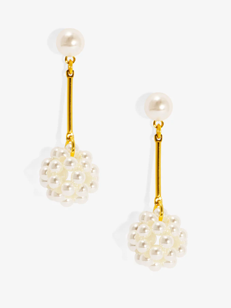 VIOROO Clustered Pearl Drop Earrings