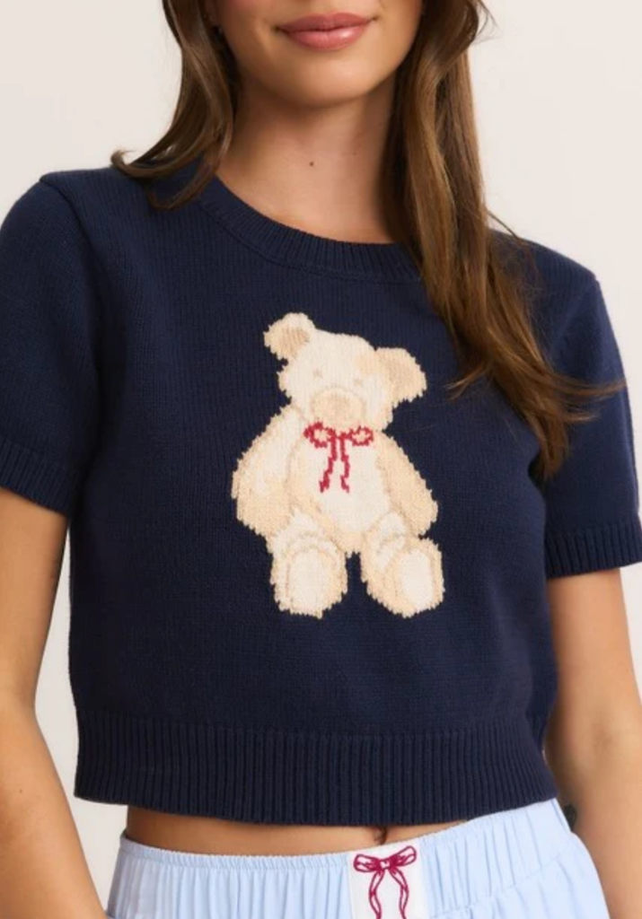 LE LIS S/S CREWNECK TEDDY BEAR SWEATER TOP