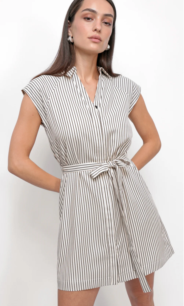 SNIDER STRIPE SHIRT DRESS