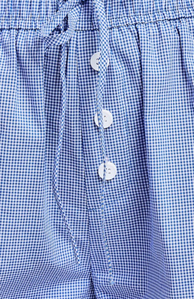 LE LIS WAIST TIE CHECK BOXER SHORTS