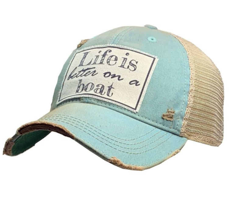 VINTAGE LIFE DISTRESSED TRUCKER HAT