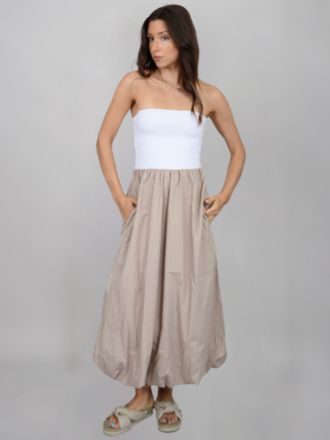 RD STYLE MABELLE STRAPLESS BALLOON DRESS