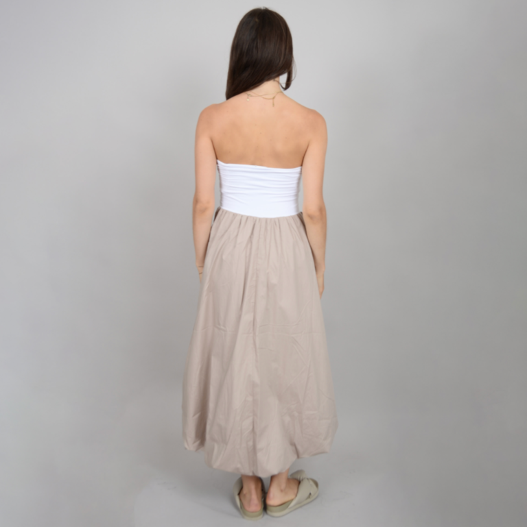 RD STYLE MABELLE STRAPLESS BALLOON DRESS