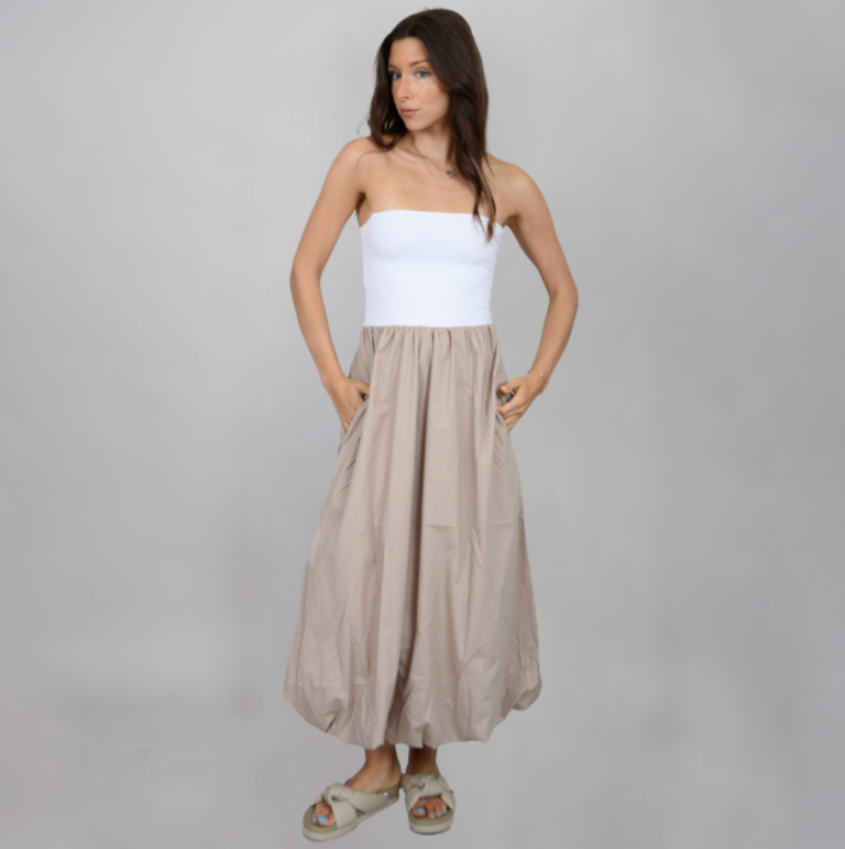 RD STYLE MABELLE STRAPLESS BALLOON DRESS