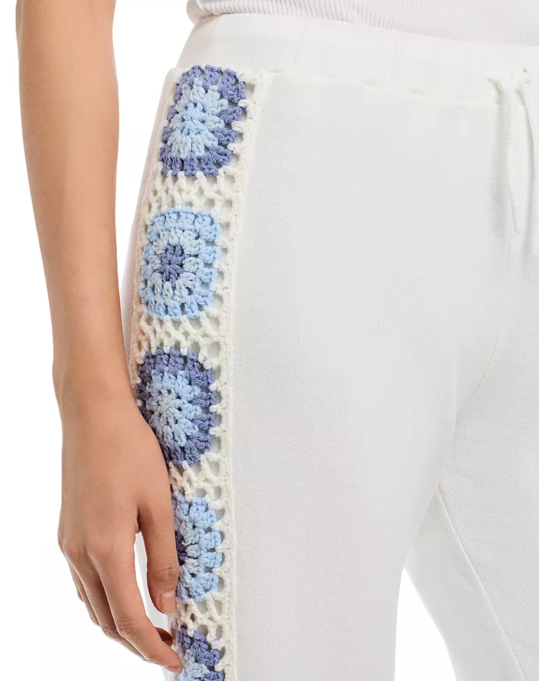 FRENCH TERRY JOGGER WITH CROCHET INSERT