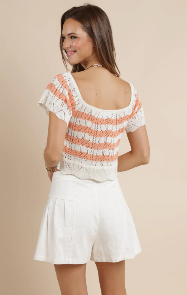 SAGE THE LABEL SIP & READ STRIPED SWEATER TOP