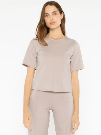 RIPLEY RADER CLAY PONTE KNIT SHORT SLEEVE TOP EXTENDED
