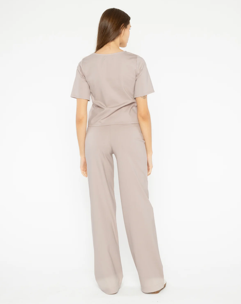 RIPLEY RADER CLAY PONTE KNIT SHORT SLEEVE TOP EXTENDED