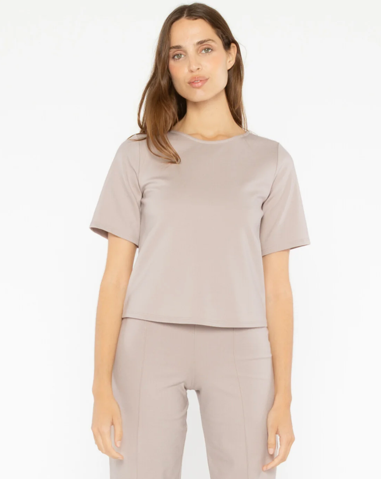 RIPLEY RADER CLAY PONTE KNIT SHORT SLEEVE TOP EXTENDED
