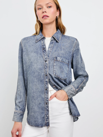 RAILS ATTICUS SHIRT IN MID BLUE