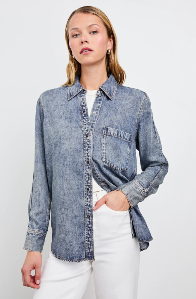RAILS ATTICUS SHIRT IN MID BLUE