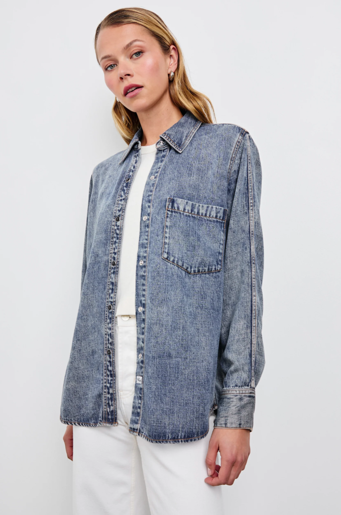 RAILS ATTICUS SHIRT IN MID BLUE