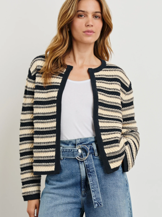 RAILS NELLY CARDIGAN IN NAVY OAT STRIPE