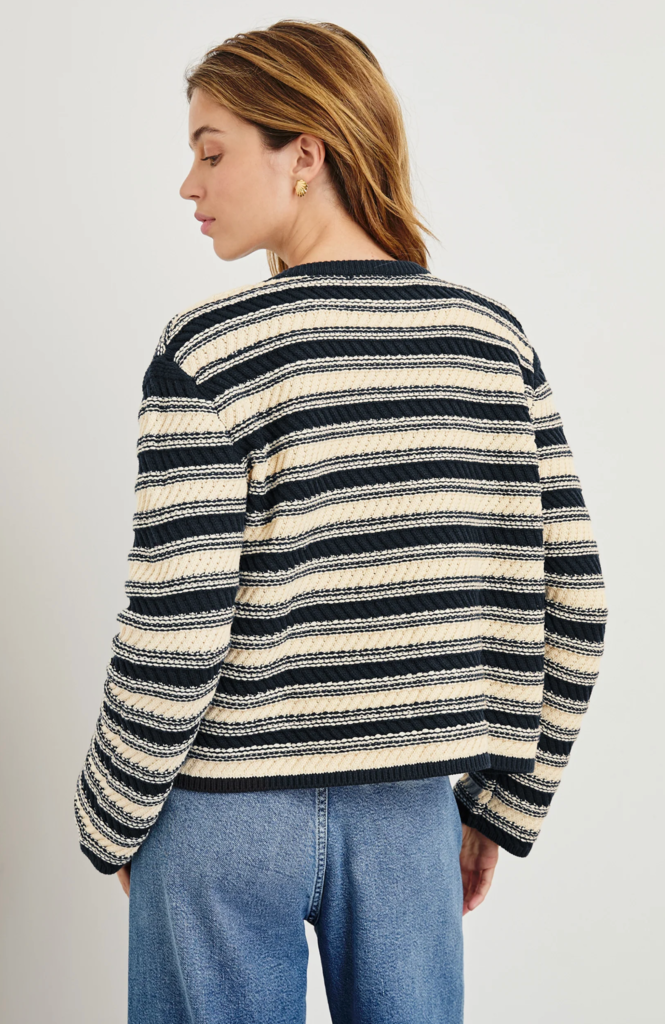 RAILS NELLY CARDIGAN IN NAVY OAT STRIPE