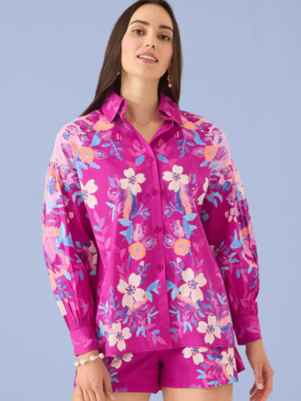 ALIVIA MICAH SHIRT MAGENTA GEORGIA FLORAL