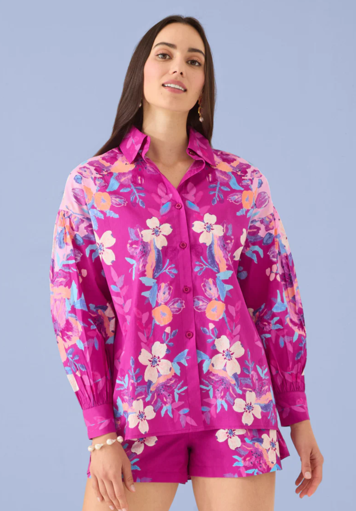 ALIVIA MICAH SHIRT MAGENTA GEORGIA FLORAL