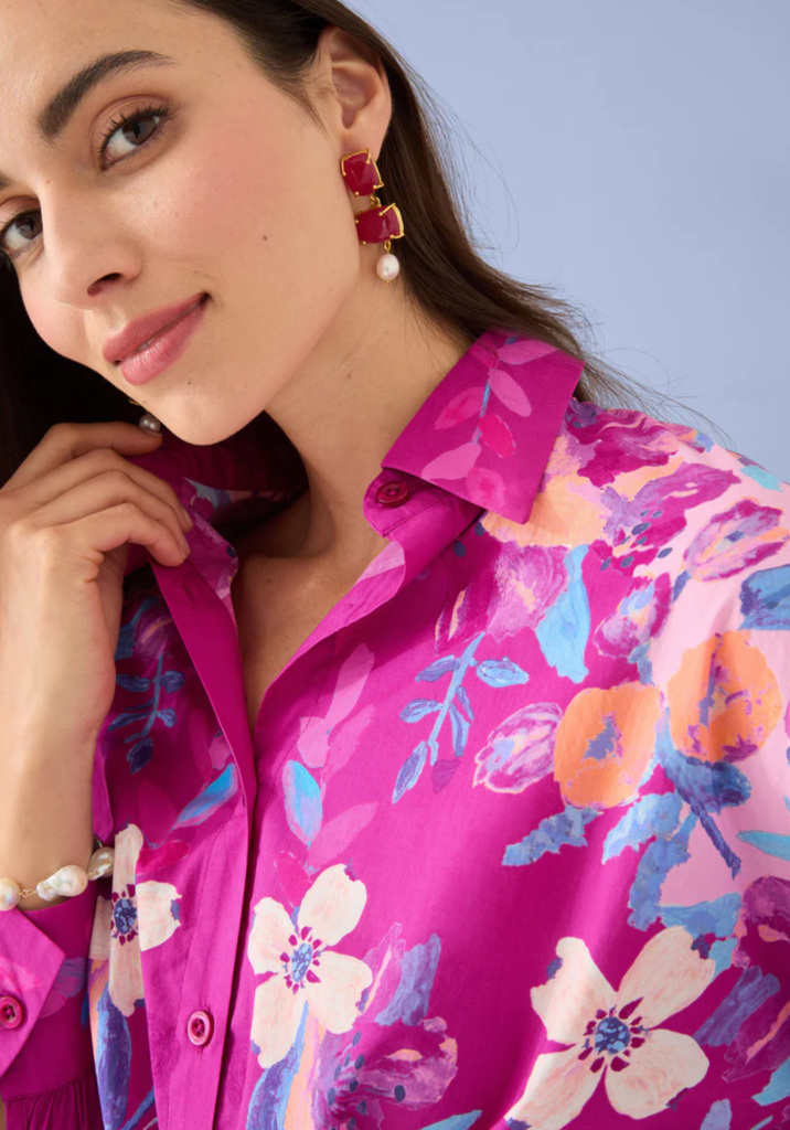 ALIVIA MICAH SHIRT MAGENTA GEORGIA FLORAL