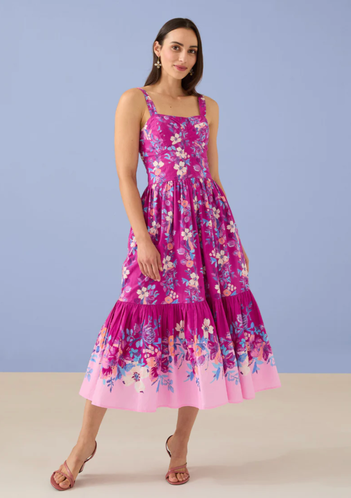 ALIVIA GIANNA DRESS MAGENTA AUGUSTA GARDEN STRIPE