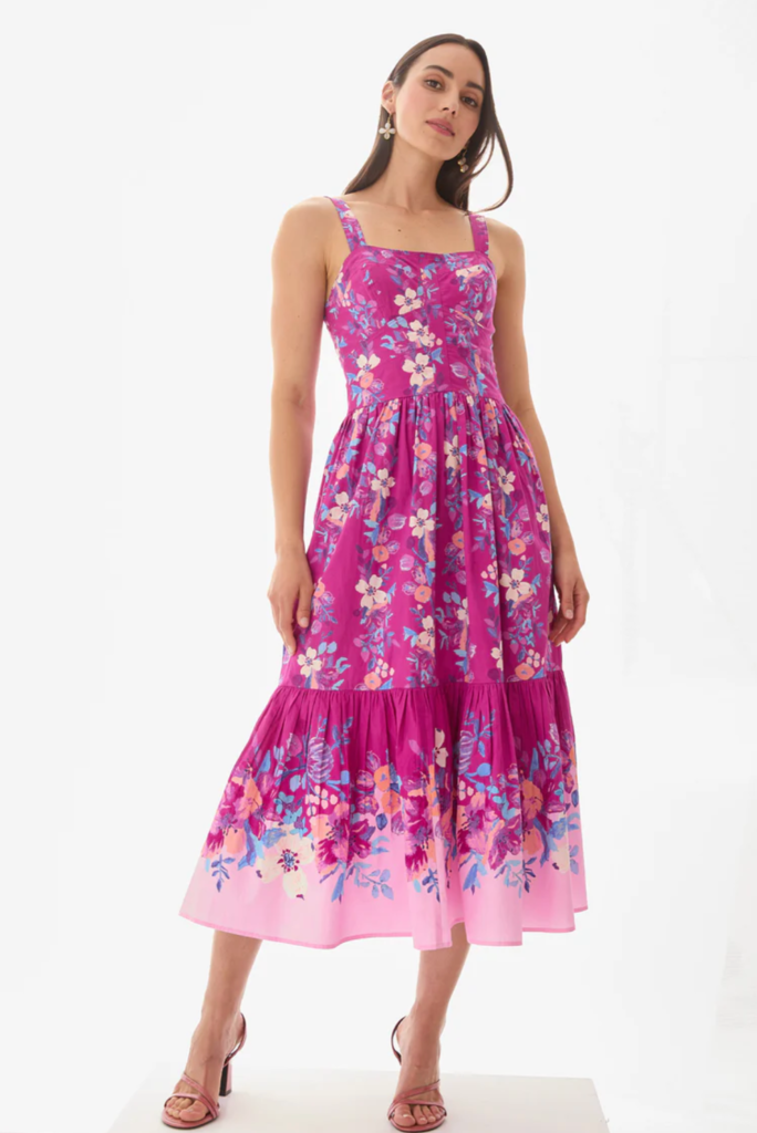 ALIVIA GIANNA DRESS MAGENTA AUGUSTA GARDEN STRIPE