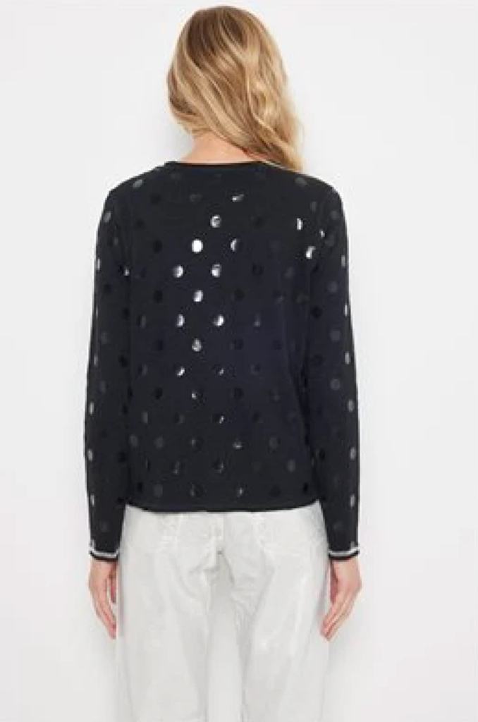 LISA TODD SPOTTED L/S TEE IN BLACK
