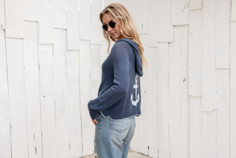 WOODEN SHIPS ANCHOR ZIP HOODIE