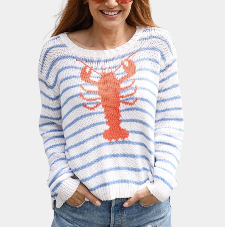 WOODEN SHIPS LOBSTER STRIPPED CREW COTTON