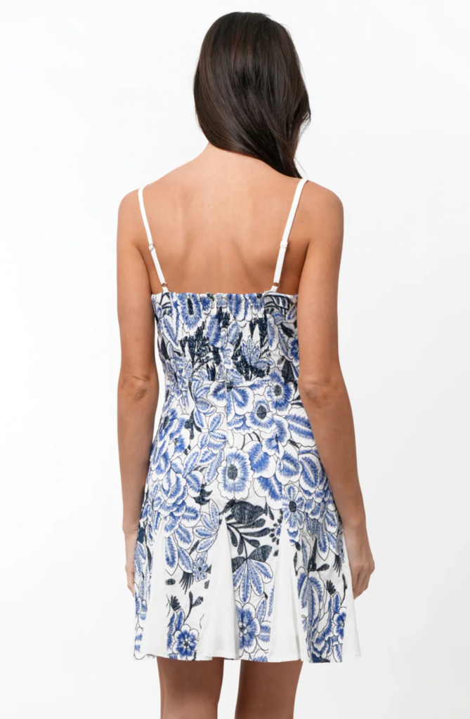BRUAN FIT AND FLARE EMBROIDERED MINI DRESS