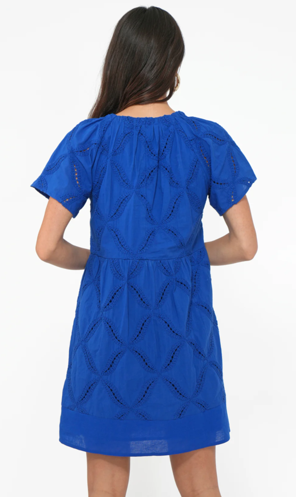 FAWN EMBROIDERED POPOVER DRESS