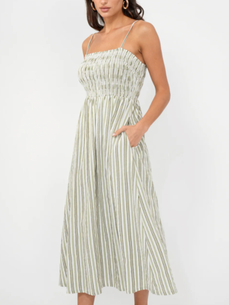 LANIS STRIPE MIDI DRESS