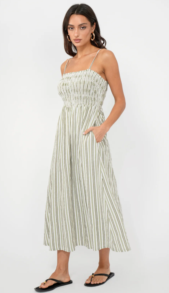 LANIS STRIPE MIDI DRESS