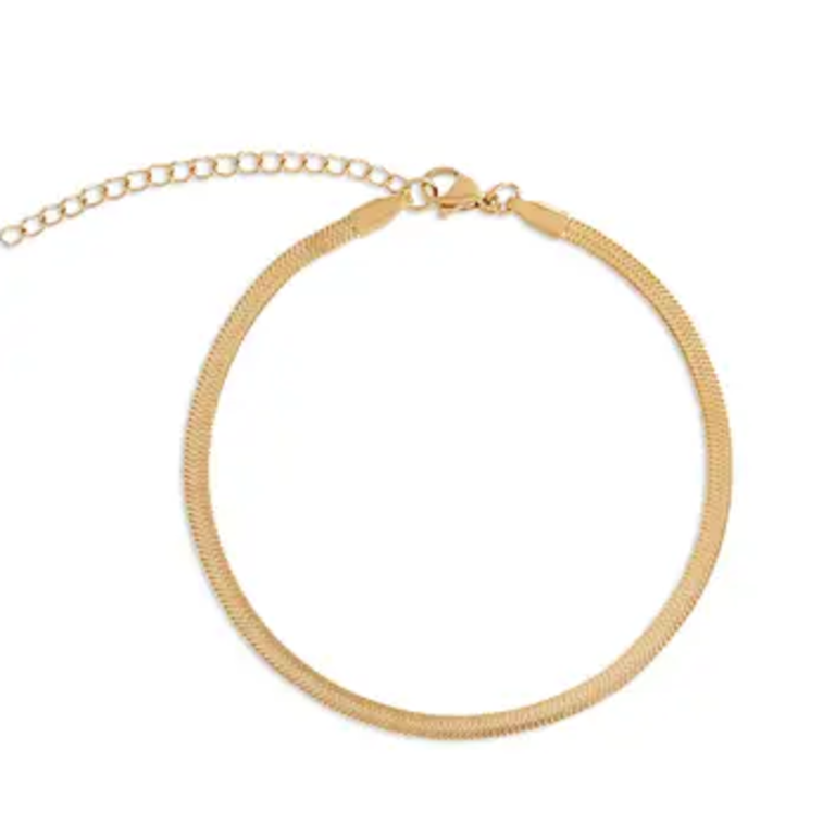 Ellie Vail Jewelry Nic Herringbone Chain Anklet